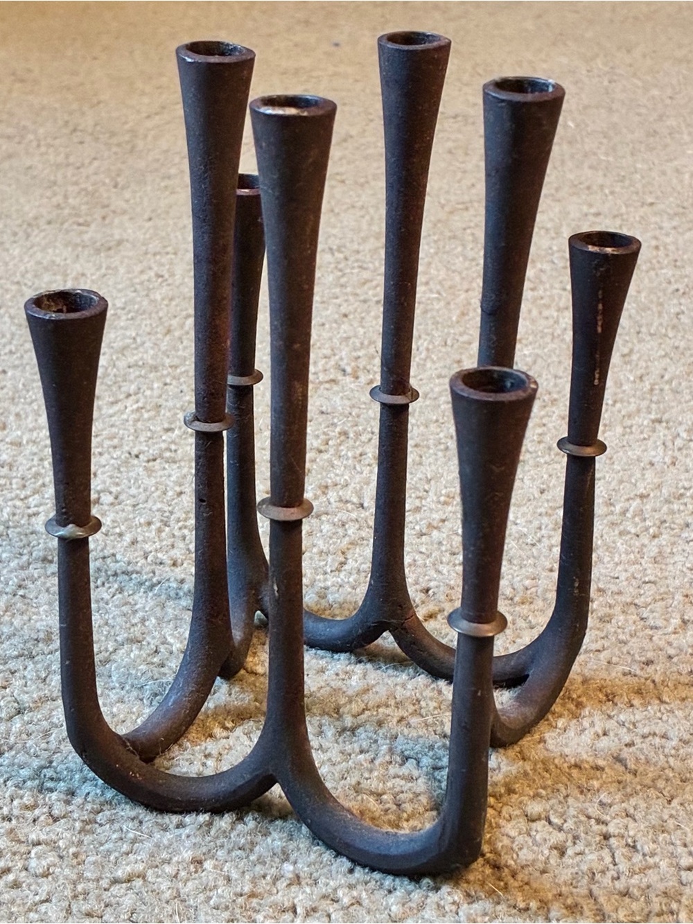Dansk Cast Iron Eight Taper Candelabra MCM Denmark Jens Quistgaard Vintage 50s